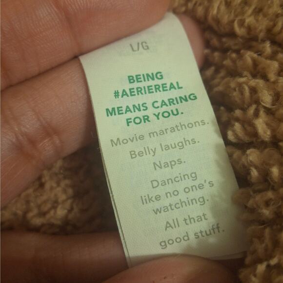 Aerie Teddy Sherpa Jacket Warm Brown Size Large - NWOT - Picture 4 of 6